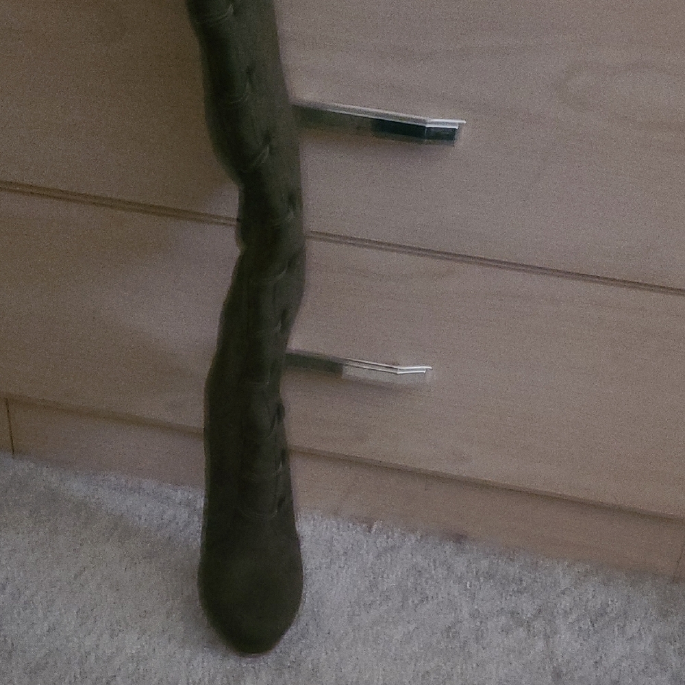 Shoe Dazzle Olive Over the Knee Boots